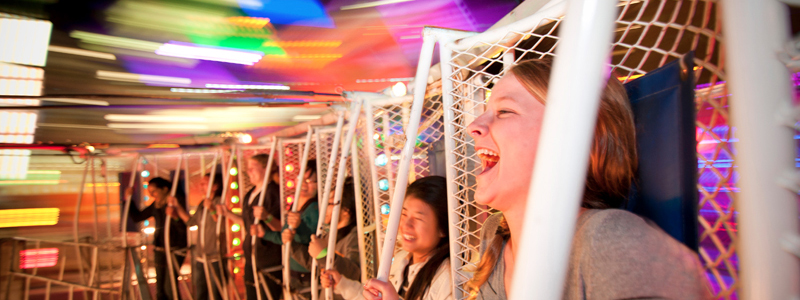 UC San Diego students on round up carnival ride