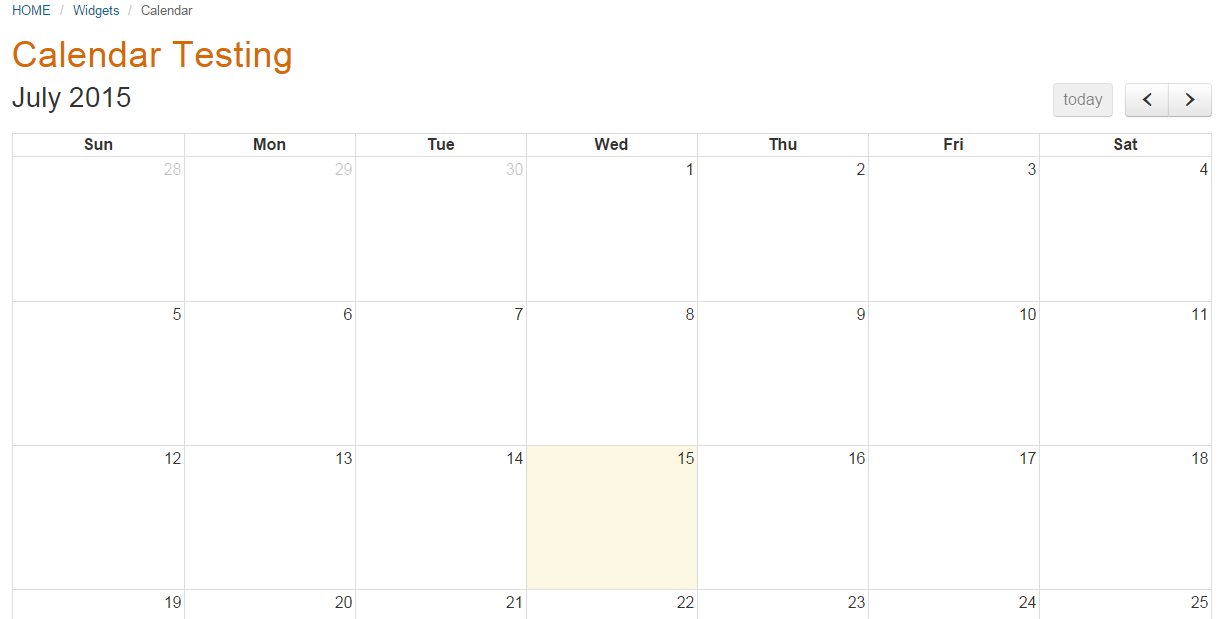 Calendar widget example image